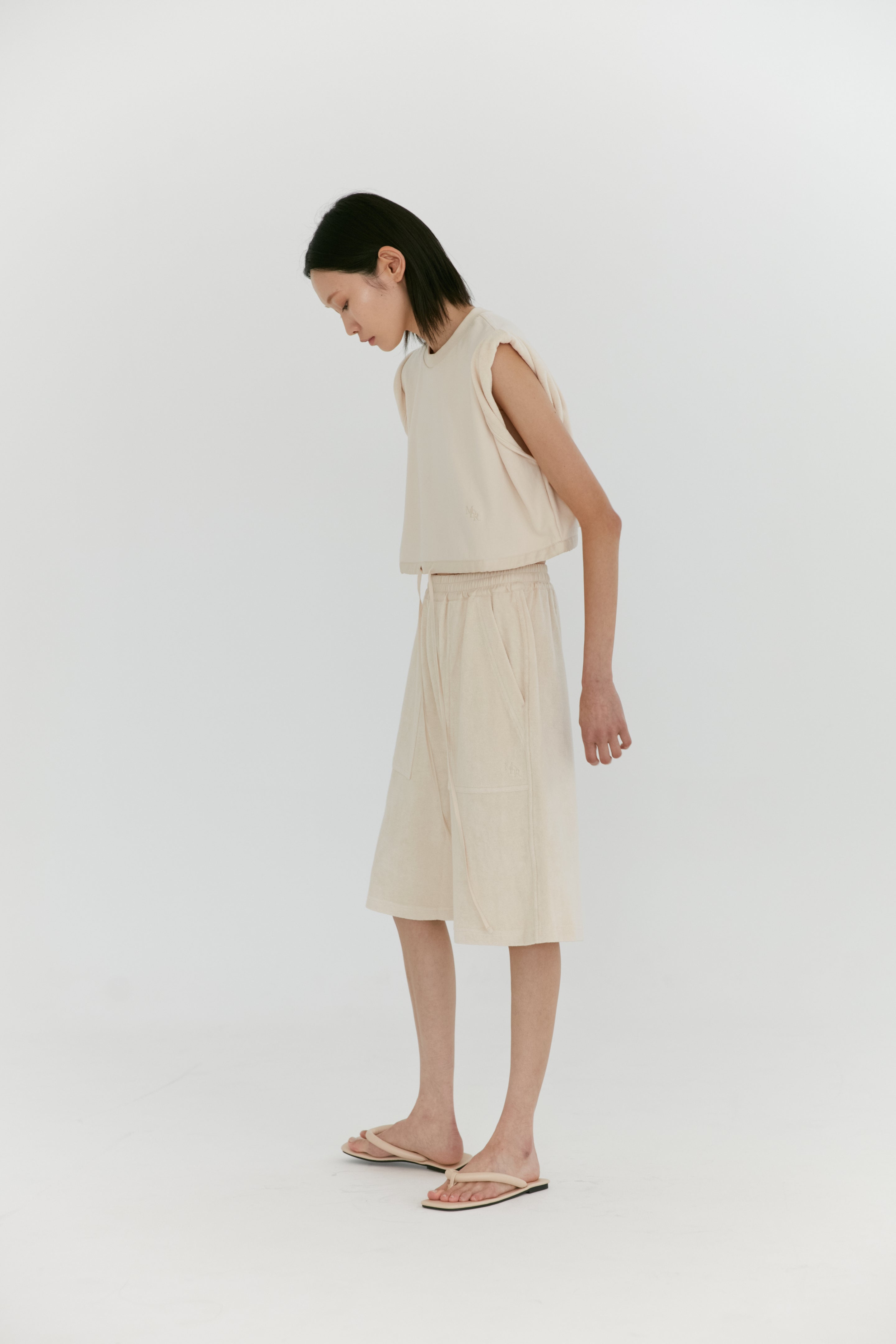 Rolled Sleeve Top in Terry Jersey