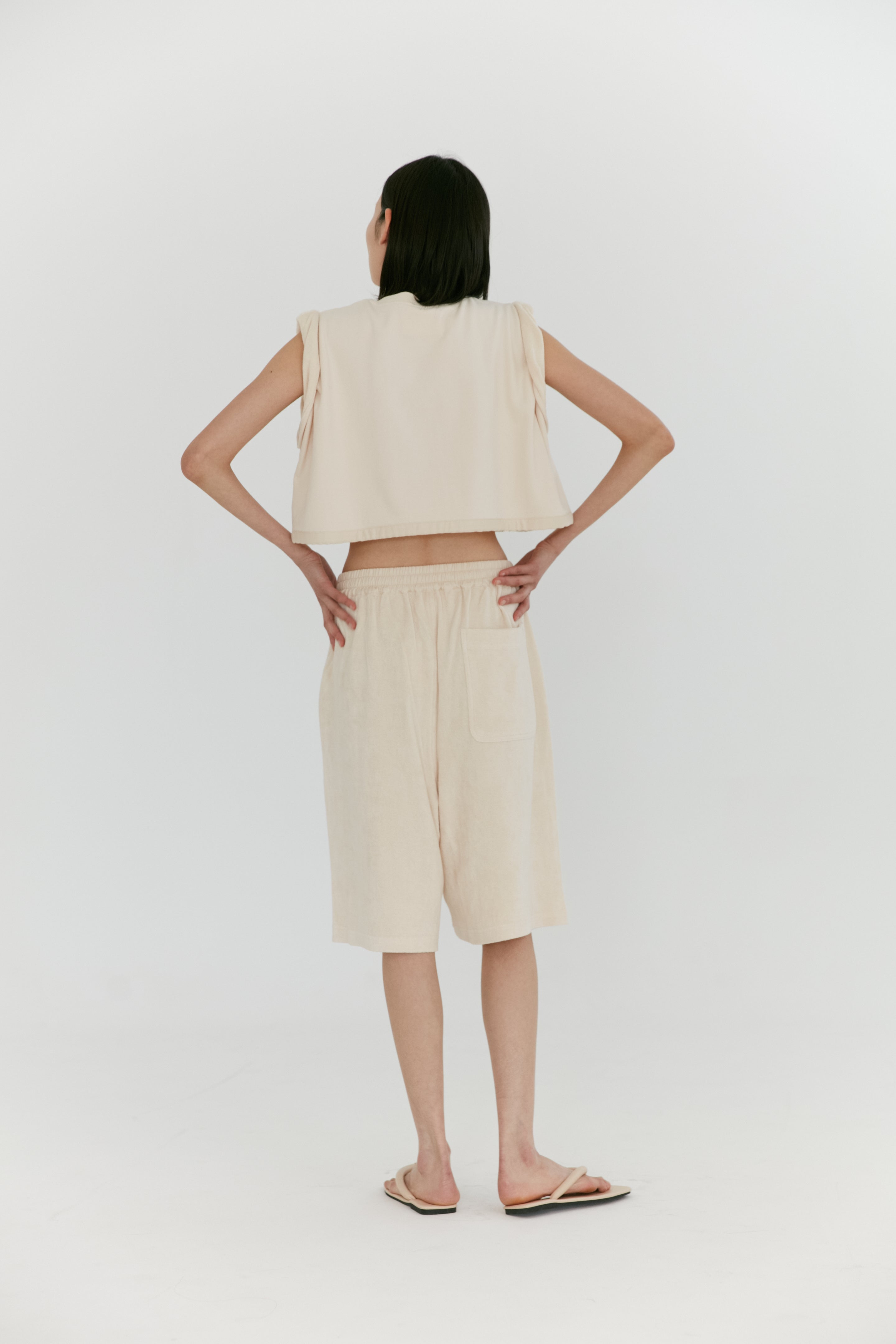 Rolled Sleeve Top in Terry Jersey