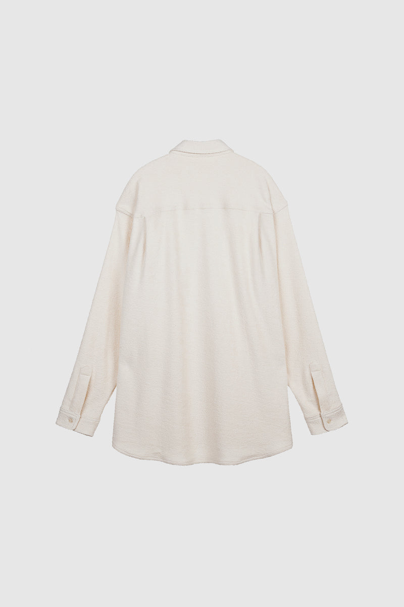 Oversized Button Up Shirt in Brushed Organic Cotton Terry